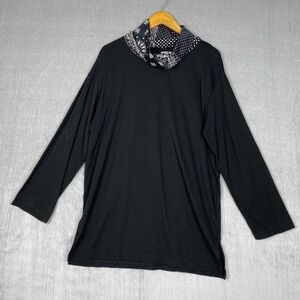 Sasquatchfabrix Womens Top XL Bandana Print Cowl Neck‎ Long Sleeve Made in Japan